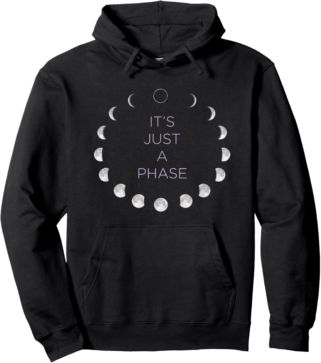 It's Just a Phase Design Featuring the Moon Phases Hoodie - Hoodie | Black