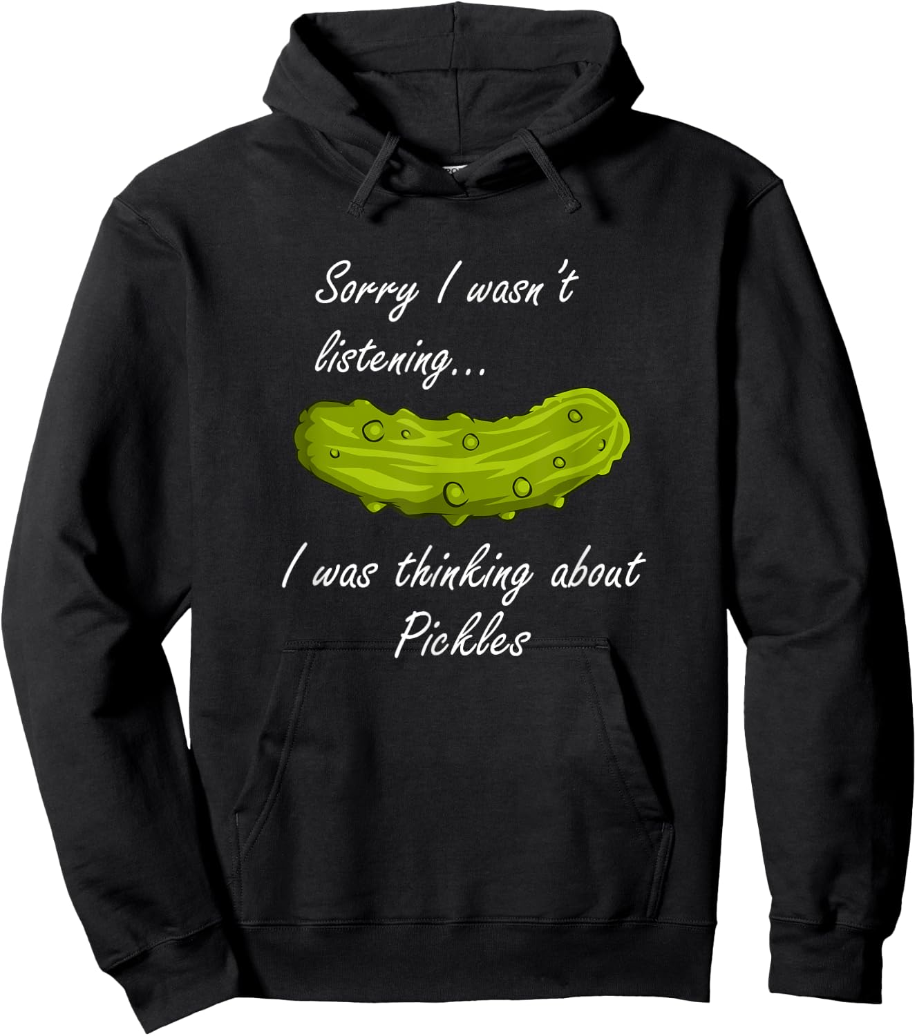 Thinking About Pickles Funny Saying Fermented Cucumber Hoodie - Hoodie | Black