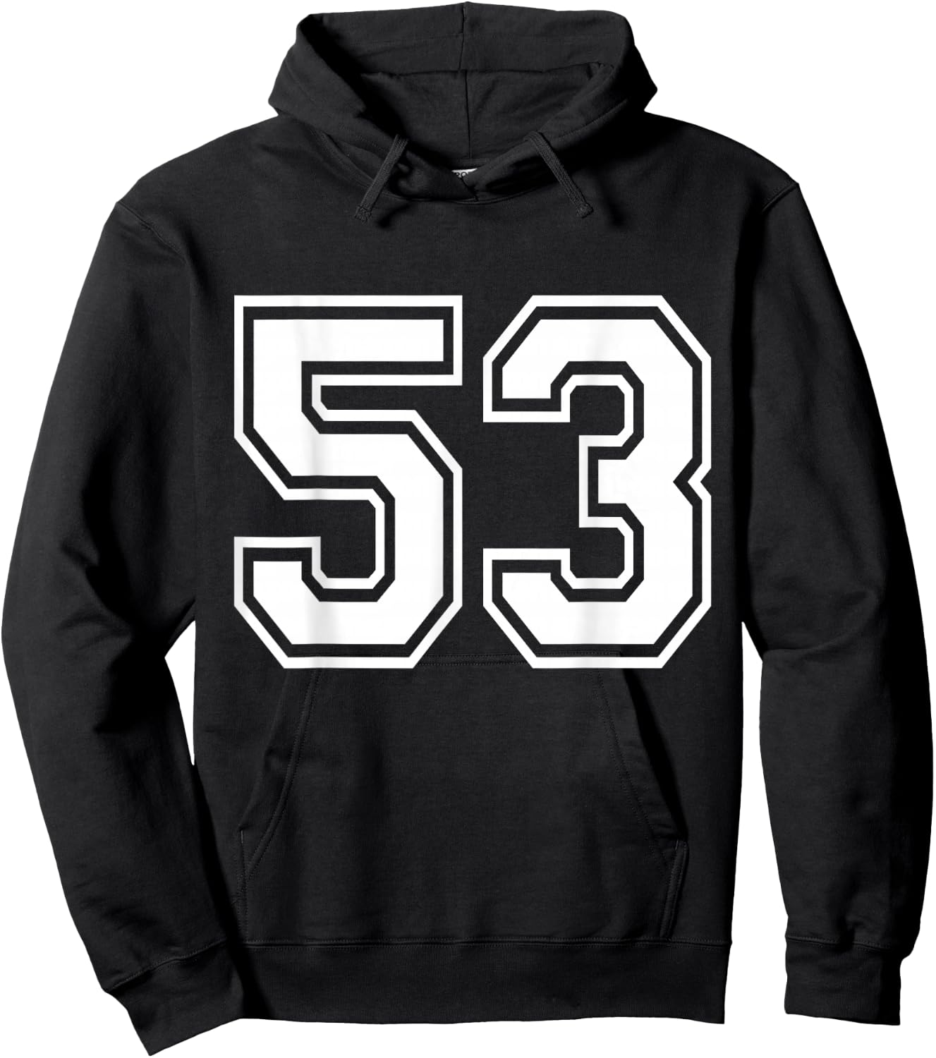 Number 53 Front + Back Varsity Sports Team 53rd Birthday Hoodie - Hoodie | Black