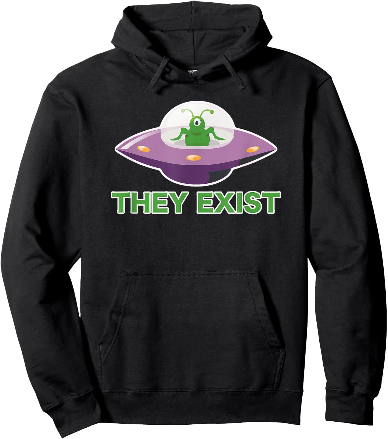Funny Alien UFO They Exist , Black, S Hoodie - Hoodie | Black