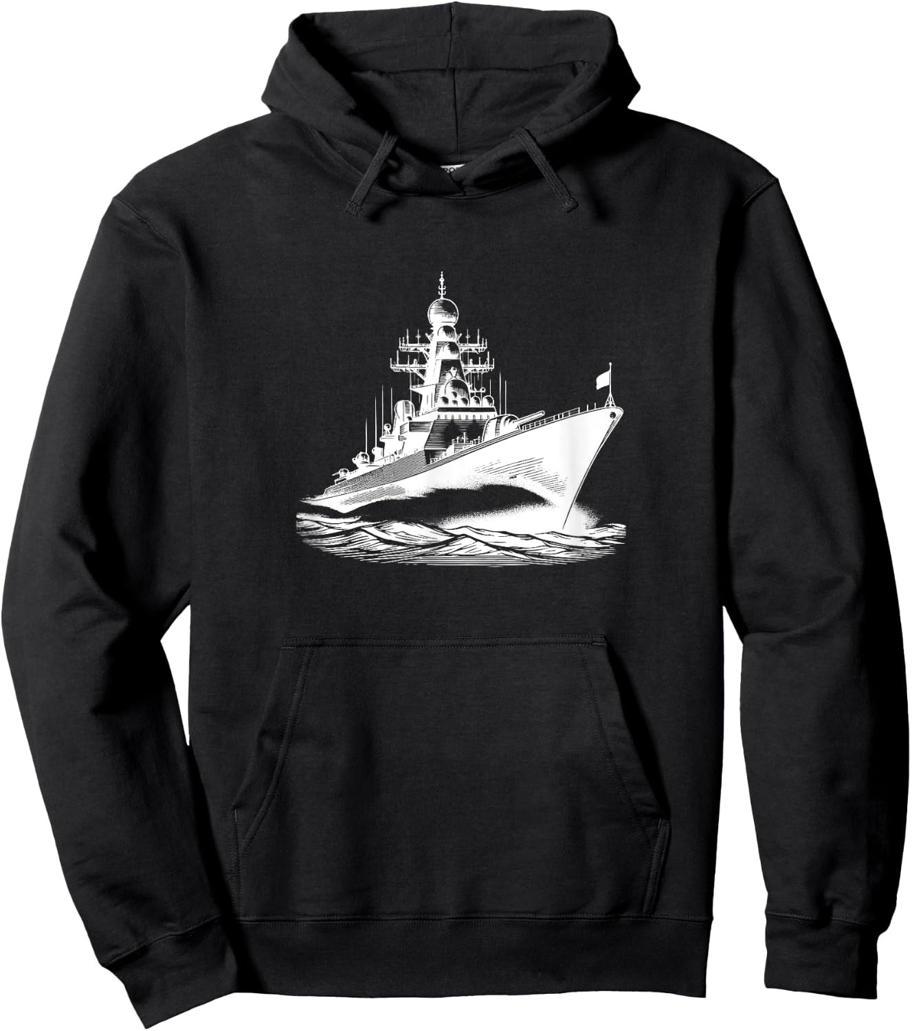 #snirt Warship Frigate Navy Ship Hoodie - Hoodie | Black