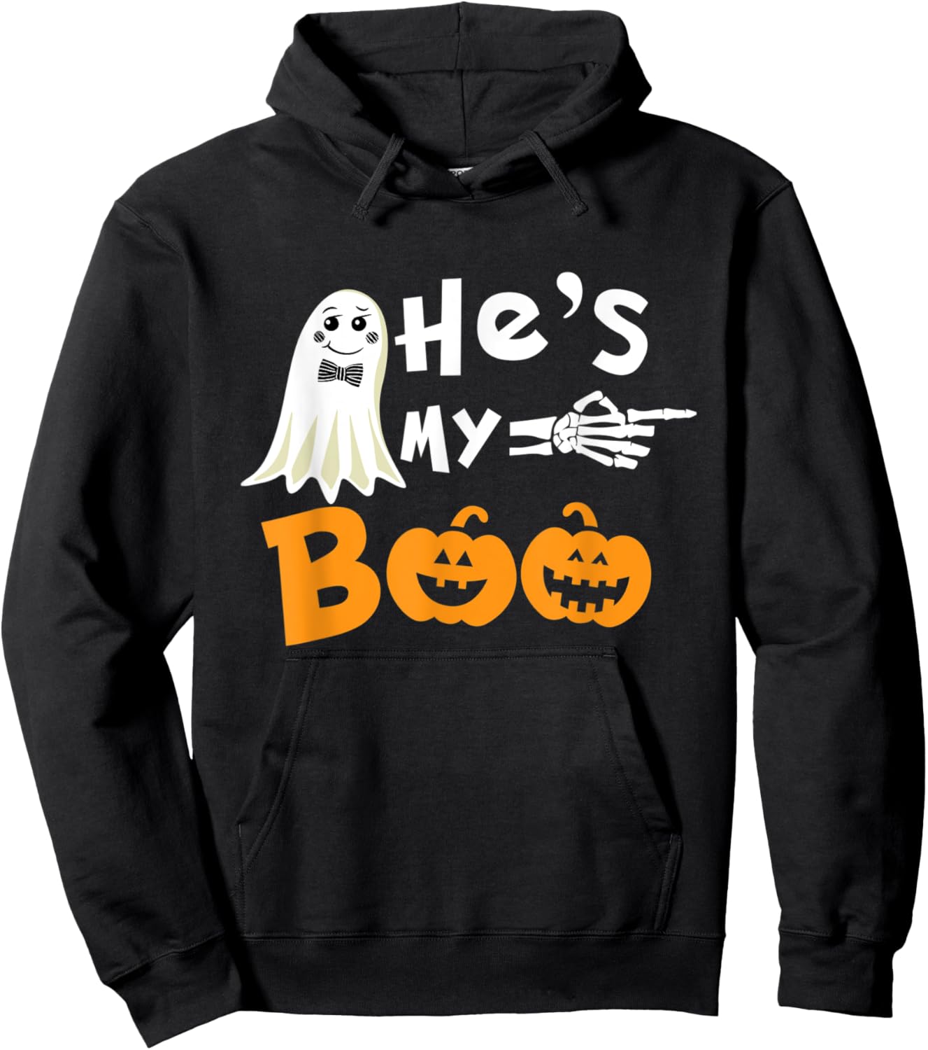 He's My Boo Matching Halloween Costumes For Couples Hoodie - Hoodie | Black