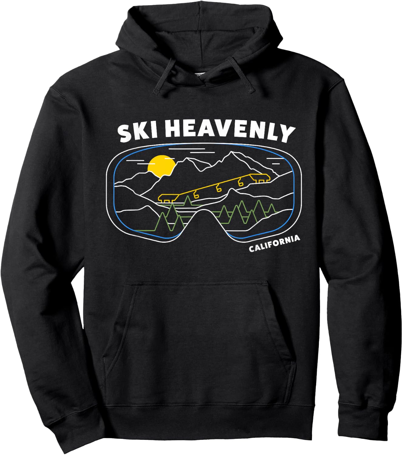 Retro Ski Heavenly Ski Resort - US Ski Resort Ski Snowboard Hoodie - Hoodie | Black