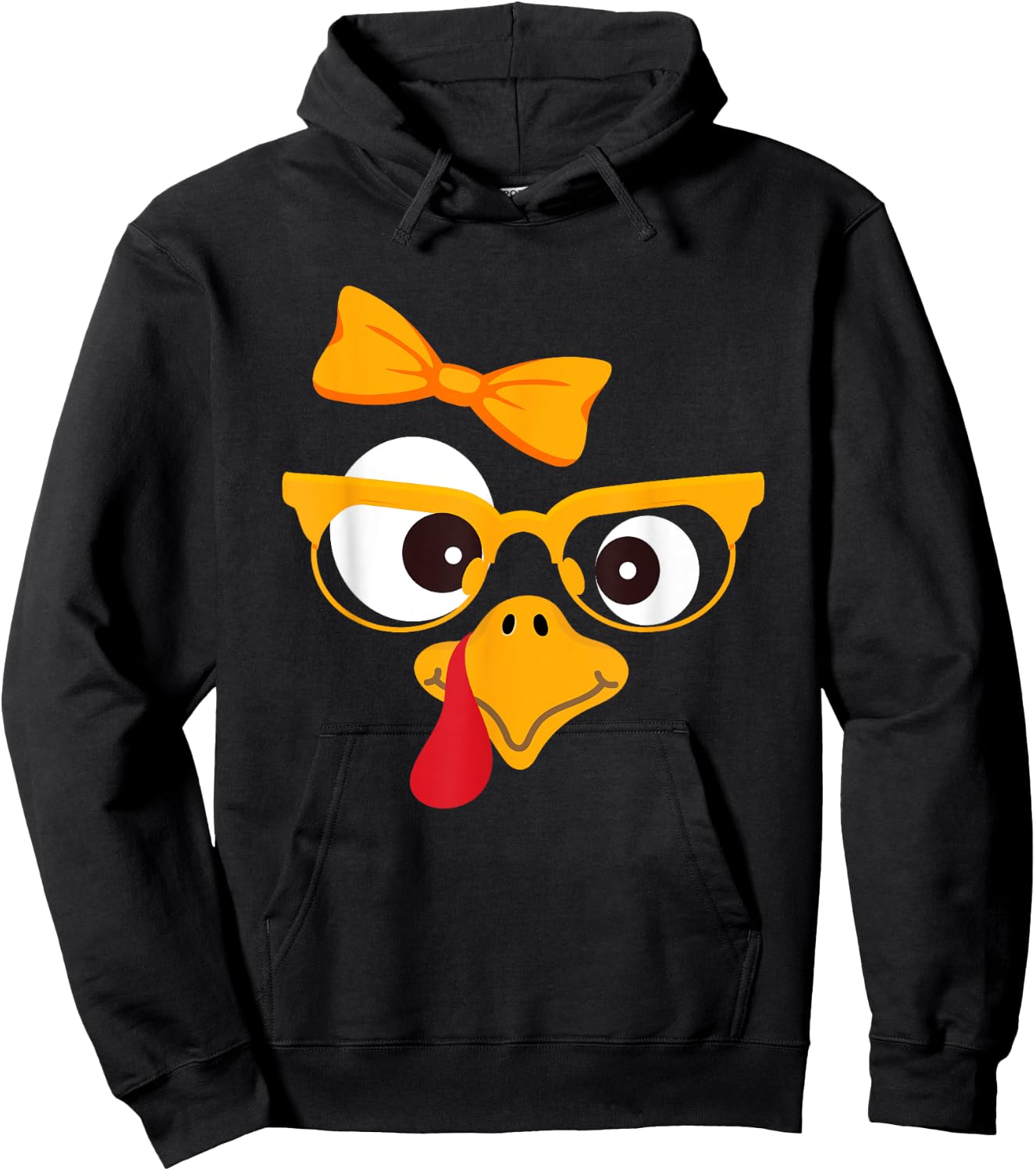 Thanksgiving Turkey Face Matching Family Costume Cute Kids Hoodie - Hoodie | Black