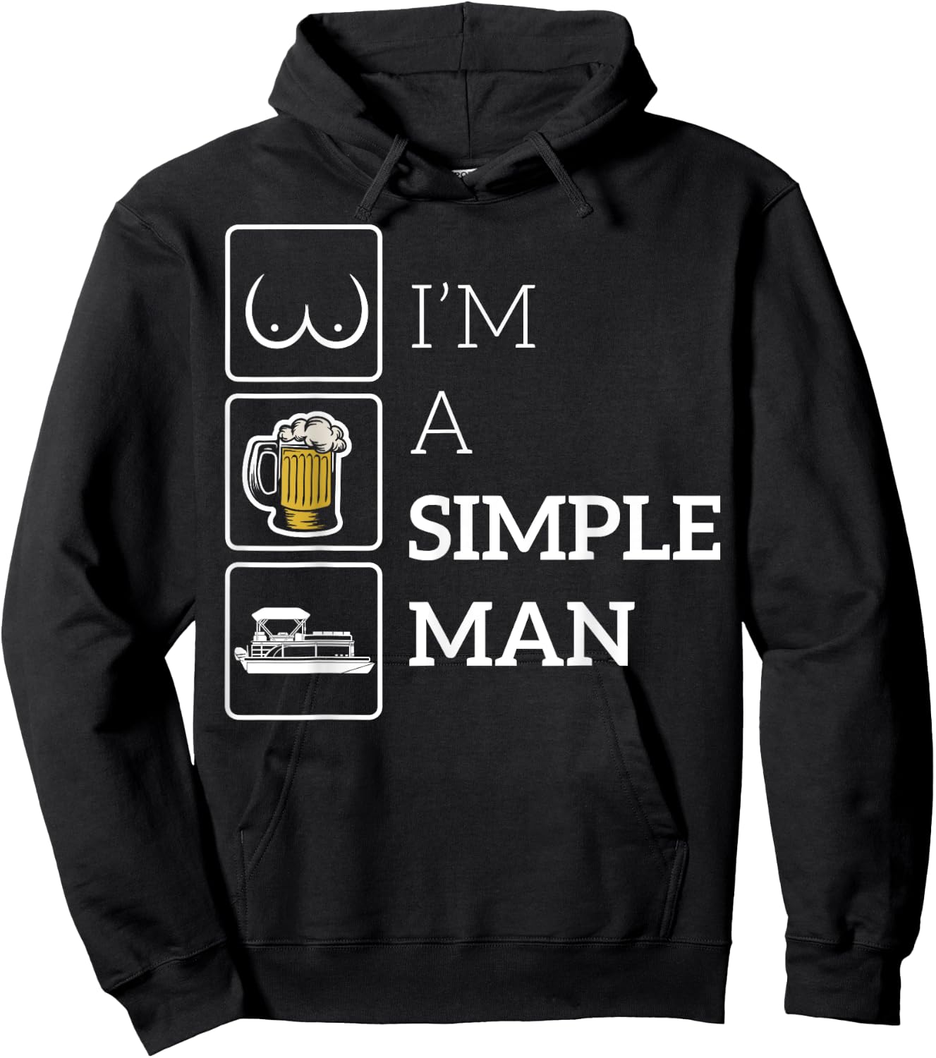 Lake Life Beer Boobs and Boats Dad Captain Gift Hoodie - Hoodie | Black