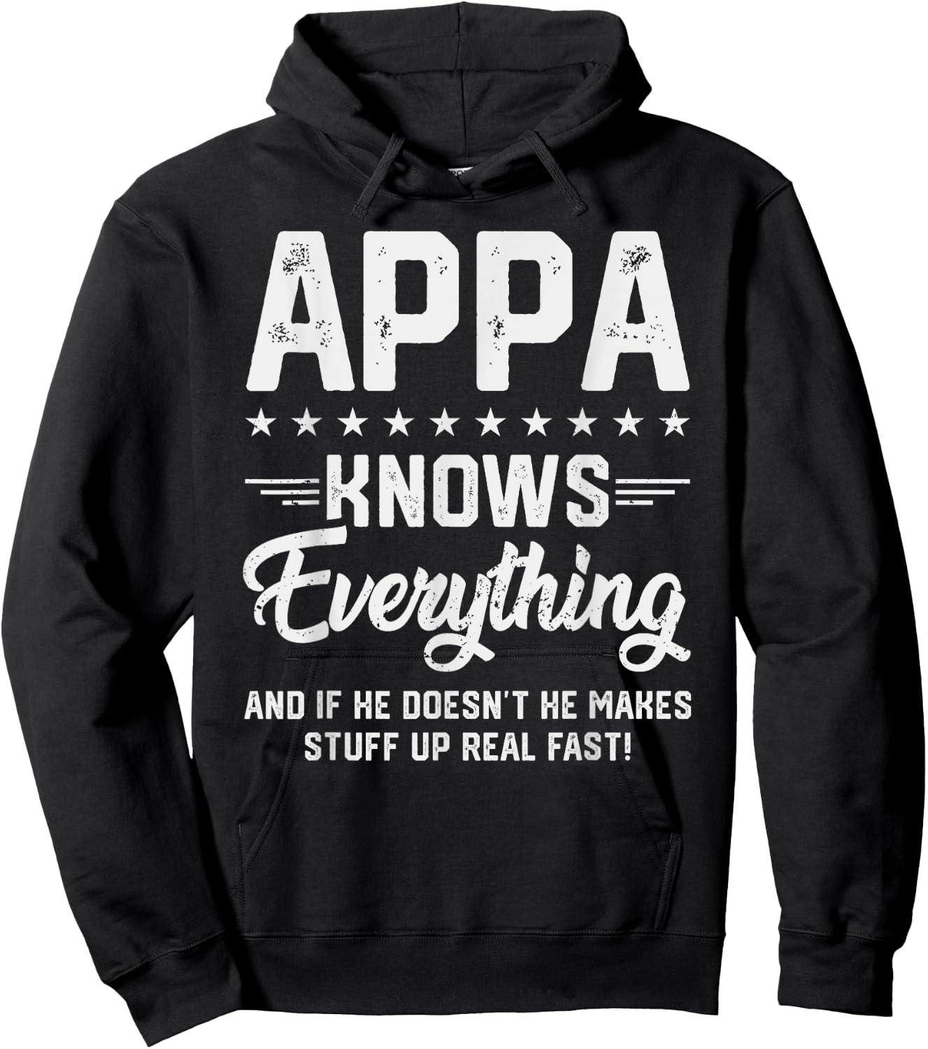 Appa Knows Everything Funny Dad Jokes Humor Hoodie - Hoodie | Black