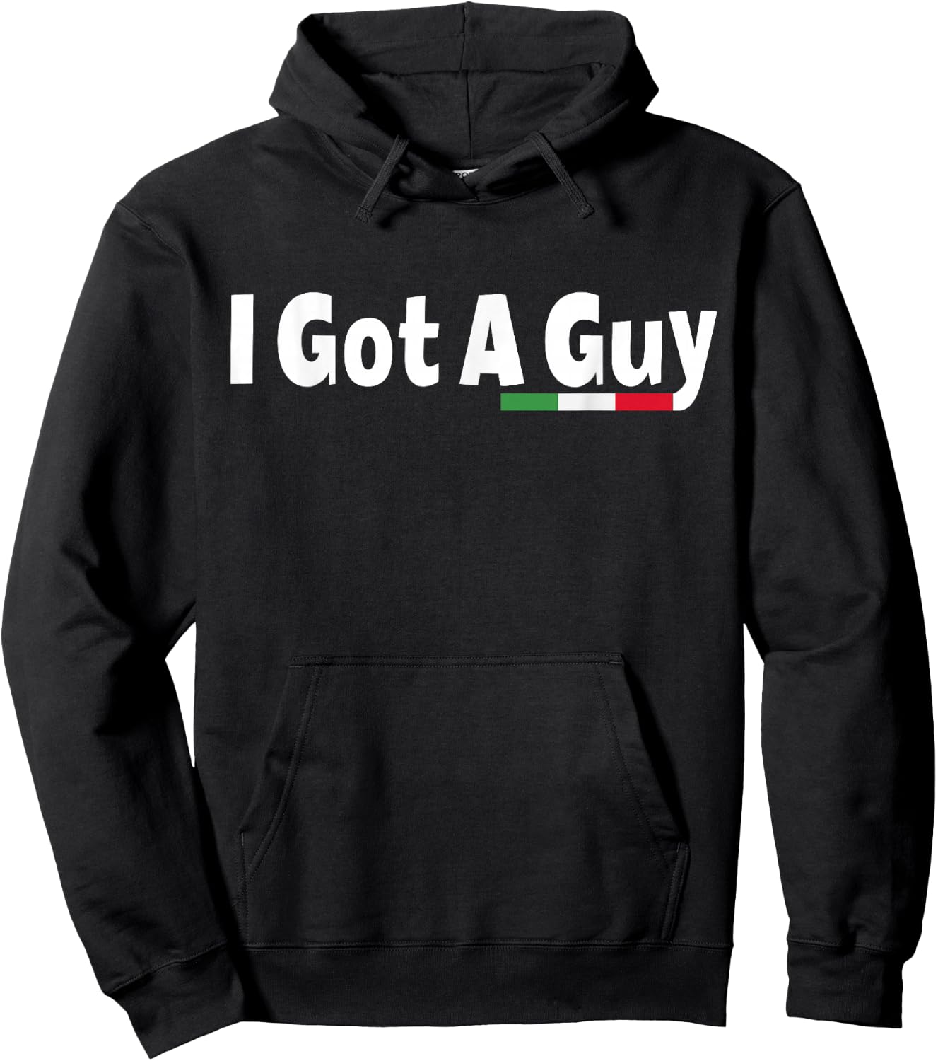 Italian I Got A Guy -Adults Italian Classic Black Small Short Sleeve Hoodie - Hoodie | Black