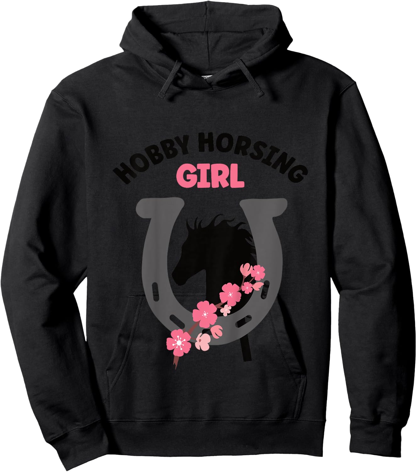Hobby Horsing Girl Pferde Mädchen Hufeisen Steckenpferde Hoodie - Hoodie | Black
