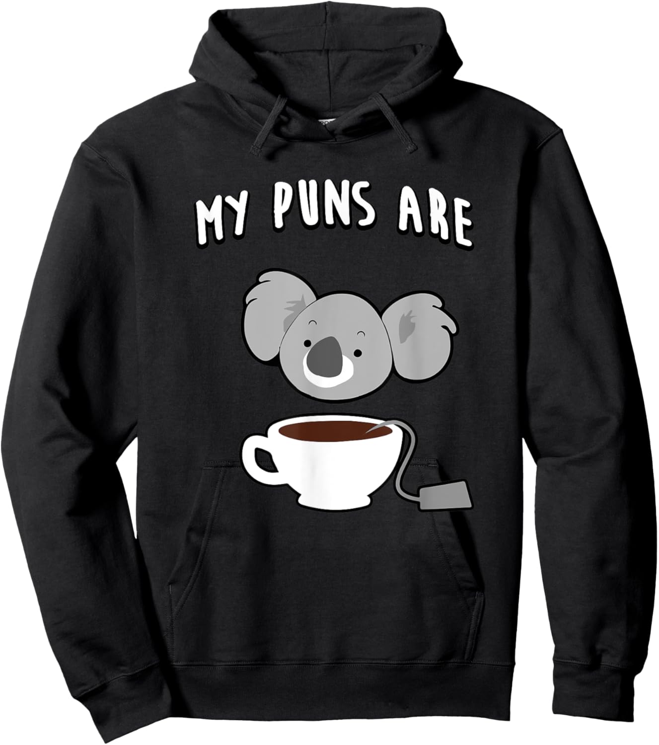 My Puns Are Koala Tea Funny Hoodie - Hoodie | Black