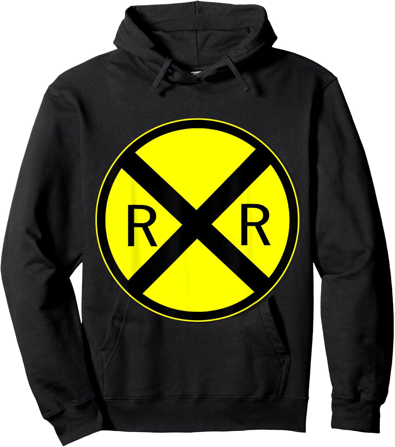 Railroad Crossing Sign Simple Easy Halloween Costume Hoodie - Hoodie | Black