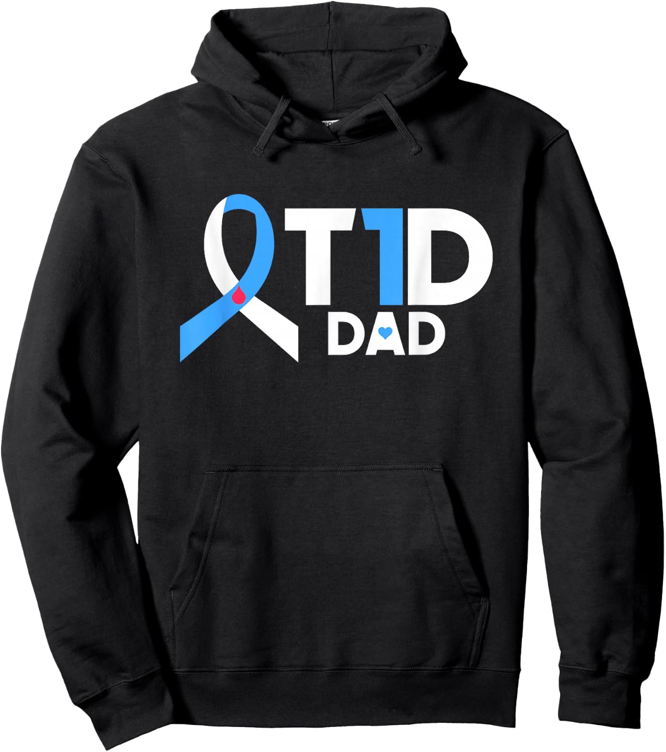 Diabetes Awareness Diabetic Type 1 Father Insulin T1D Dad Hoodie - Hoodie | Black