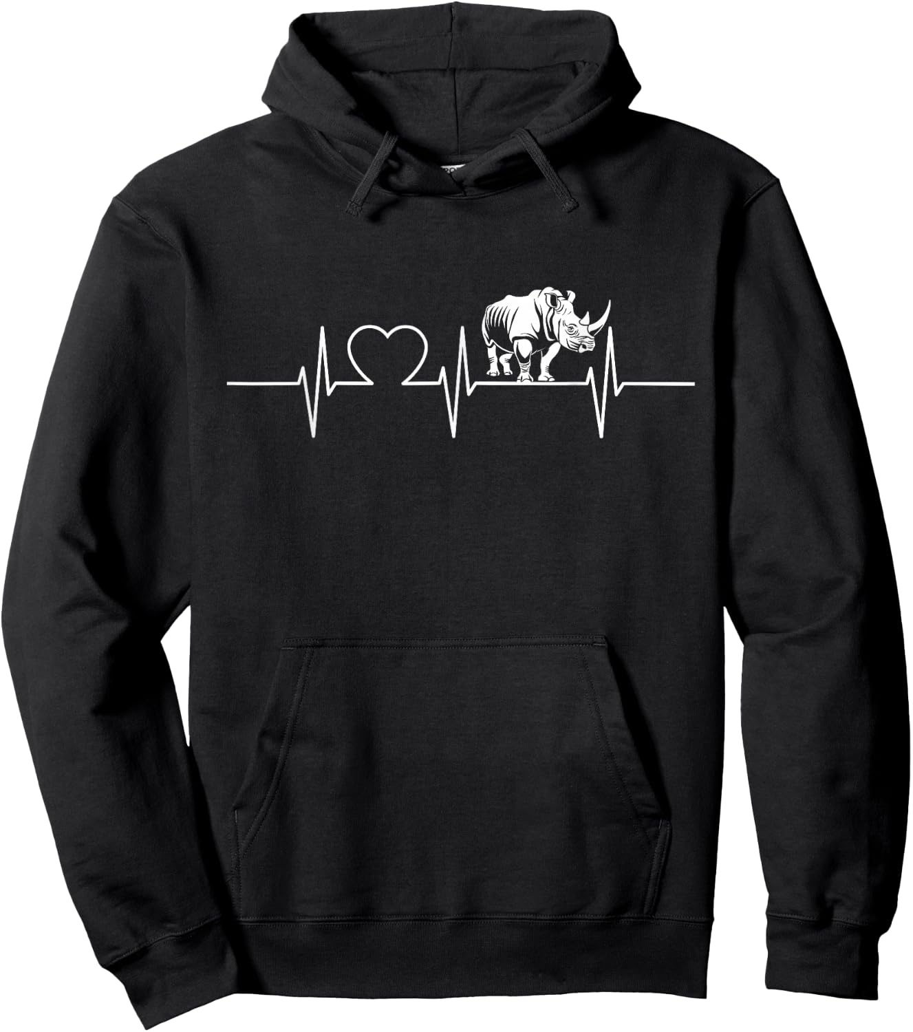 Rhinoceroses Rhinos Rhinoceros Rhino Heartbeat Hoodie - Hoodie | Black