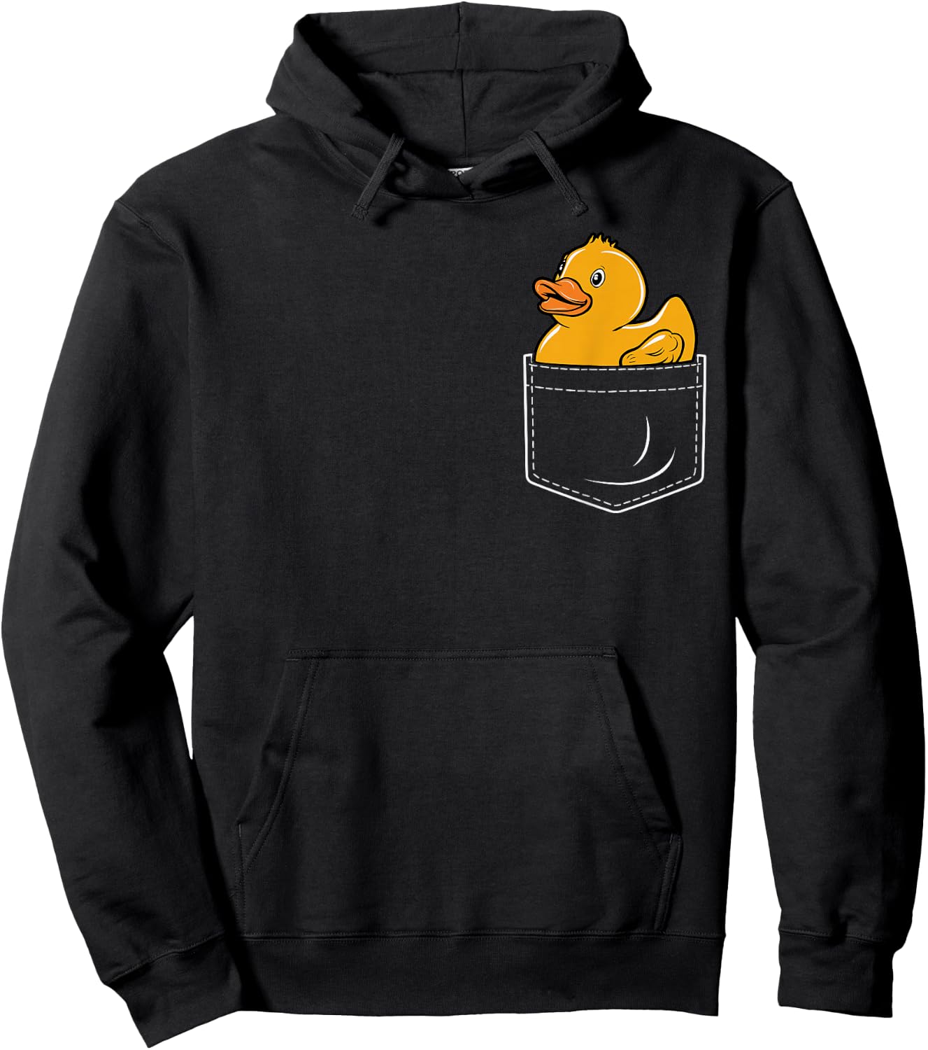 Rubber Duck In Breast Pocket Hoodie - Hoodie | Black