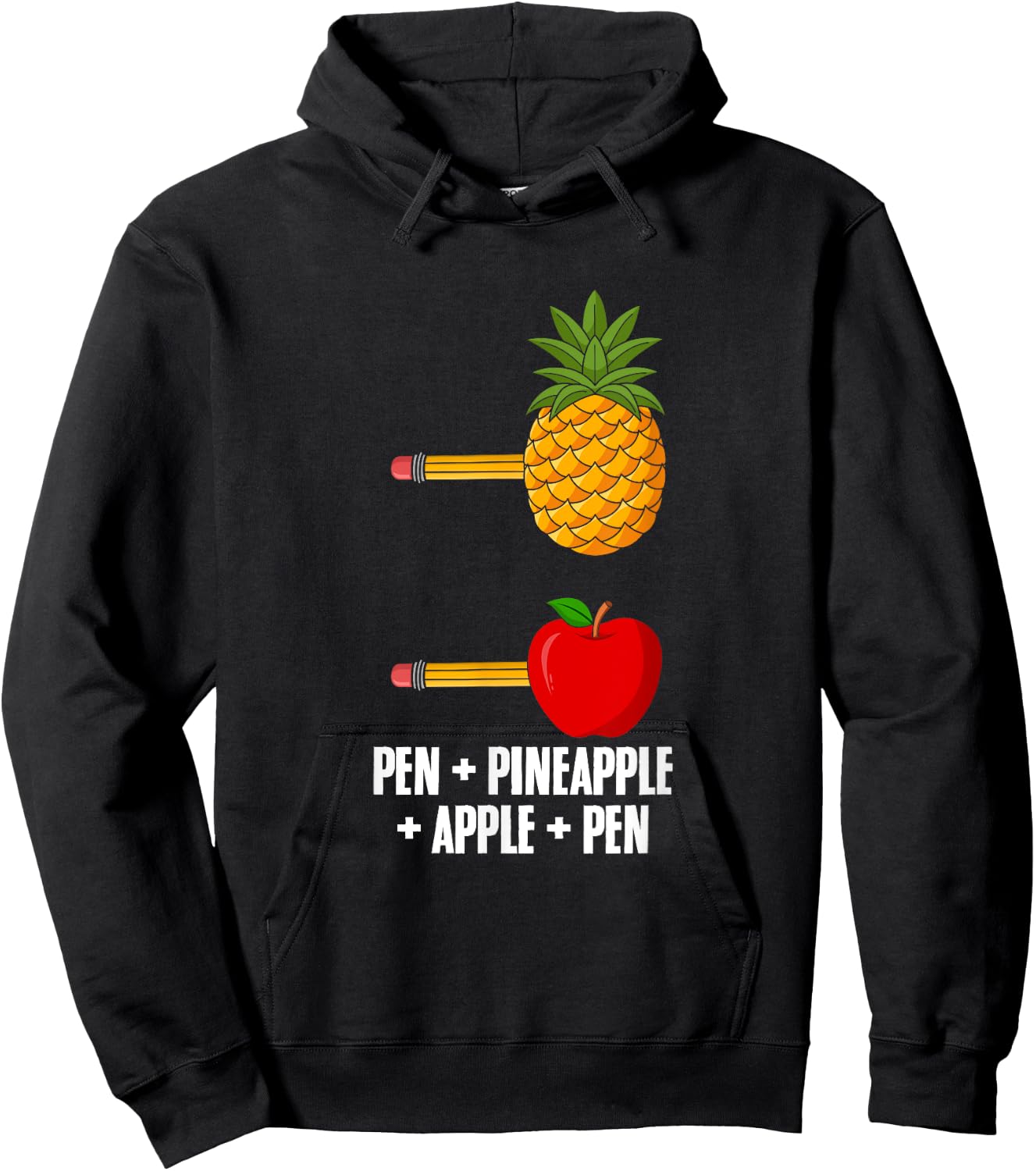 Pen Pineapple Apple Pen Hawaii Summer Fruit Aloha Pineapple Women Hoodie - Hoodie | Black