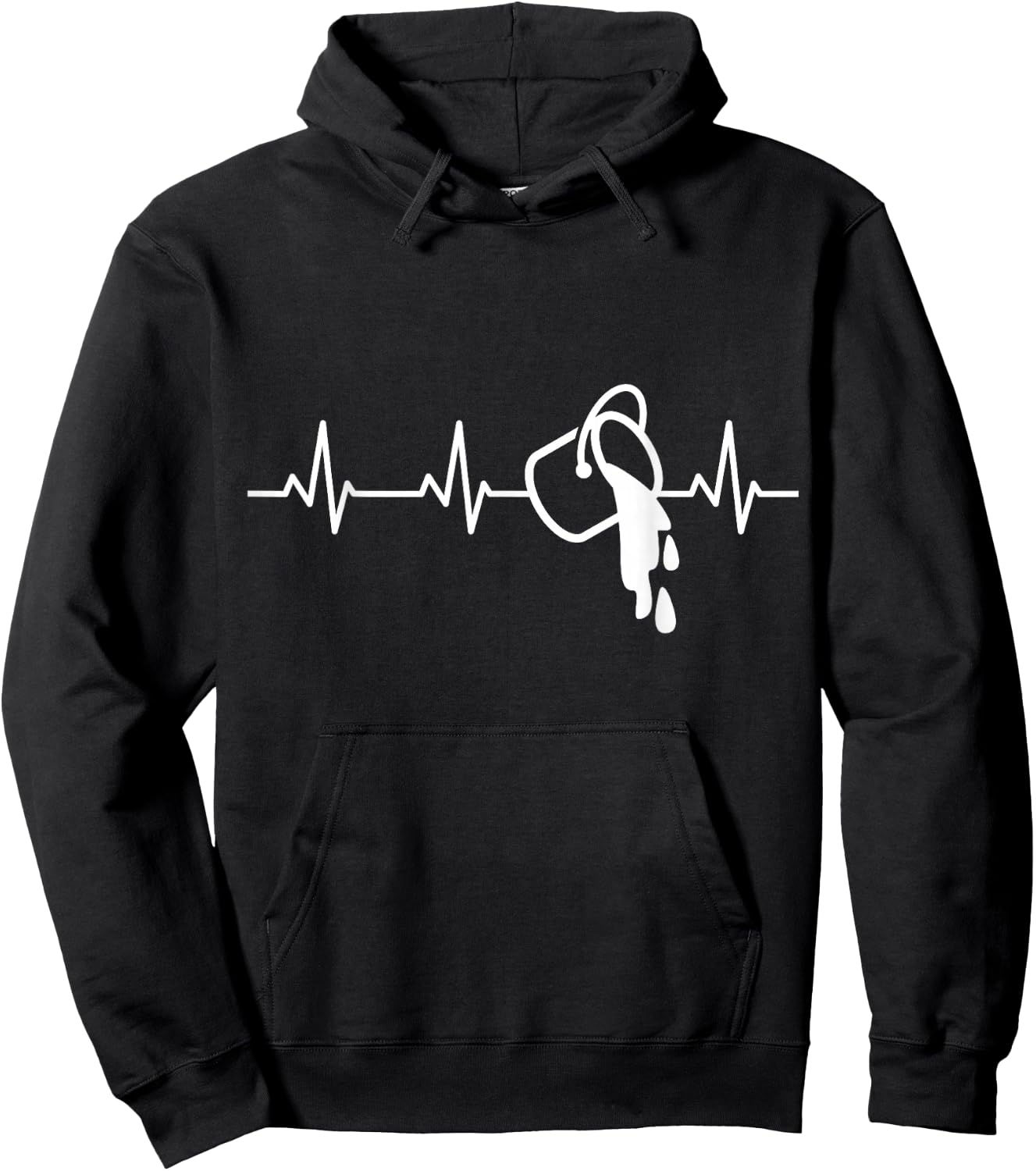Paint Bucket ECG Heart Line Painter Craft Hoodie - Hoodie | Black