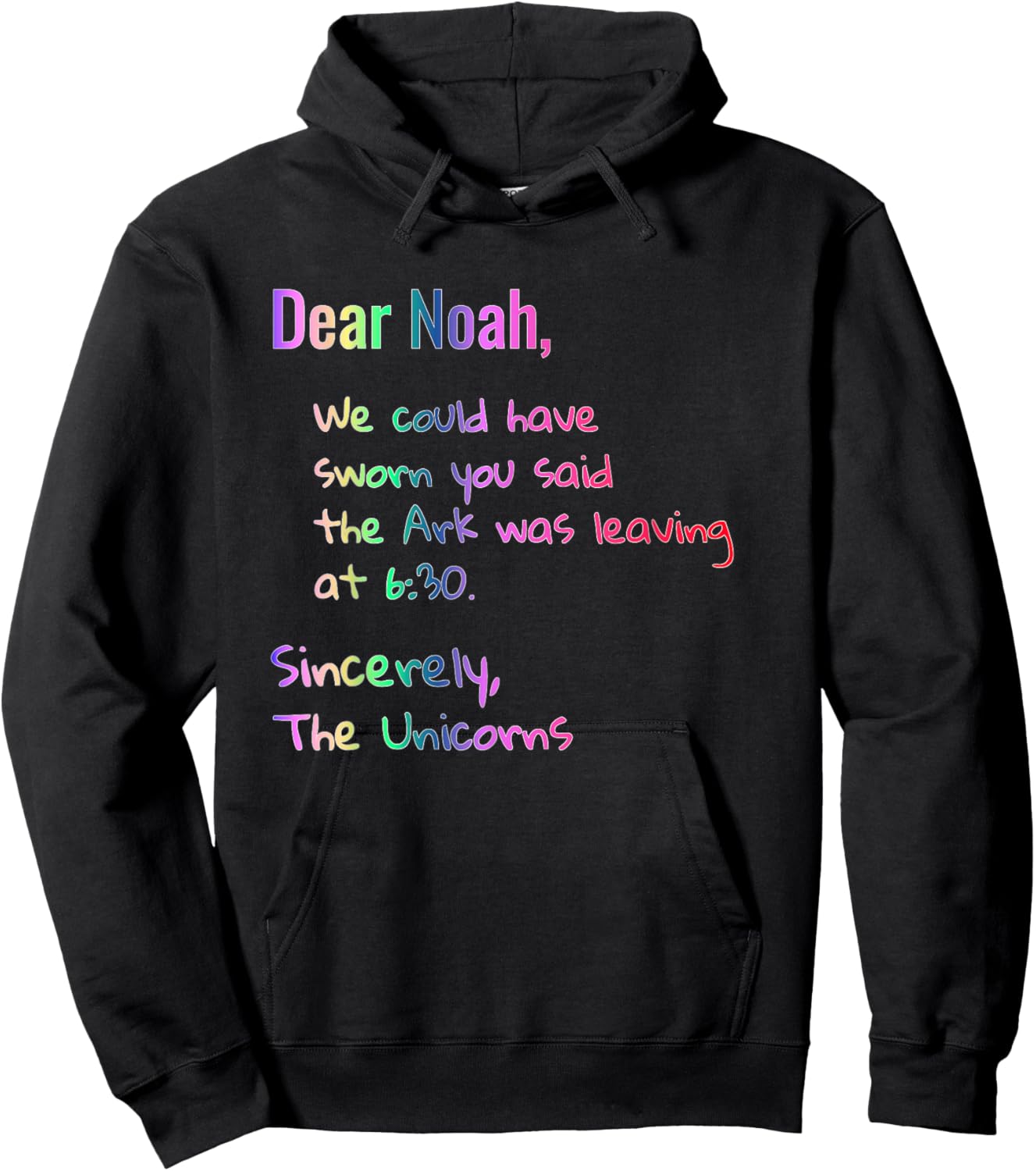 Dear Noah's Ark Leaving Unicorns Funny Christian Hoodie - Hoodie | Black