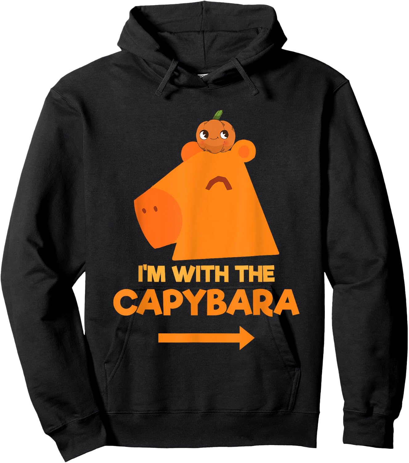 I'm With The Capybara Capy Animal Lover Lazy Halloween Hoodie - Hoodie | Black