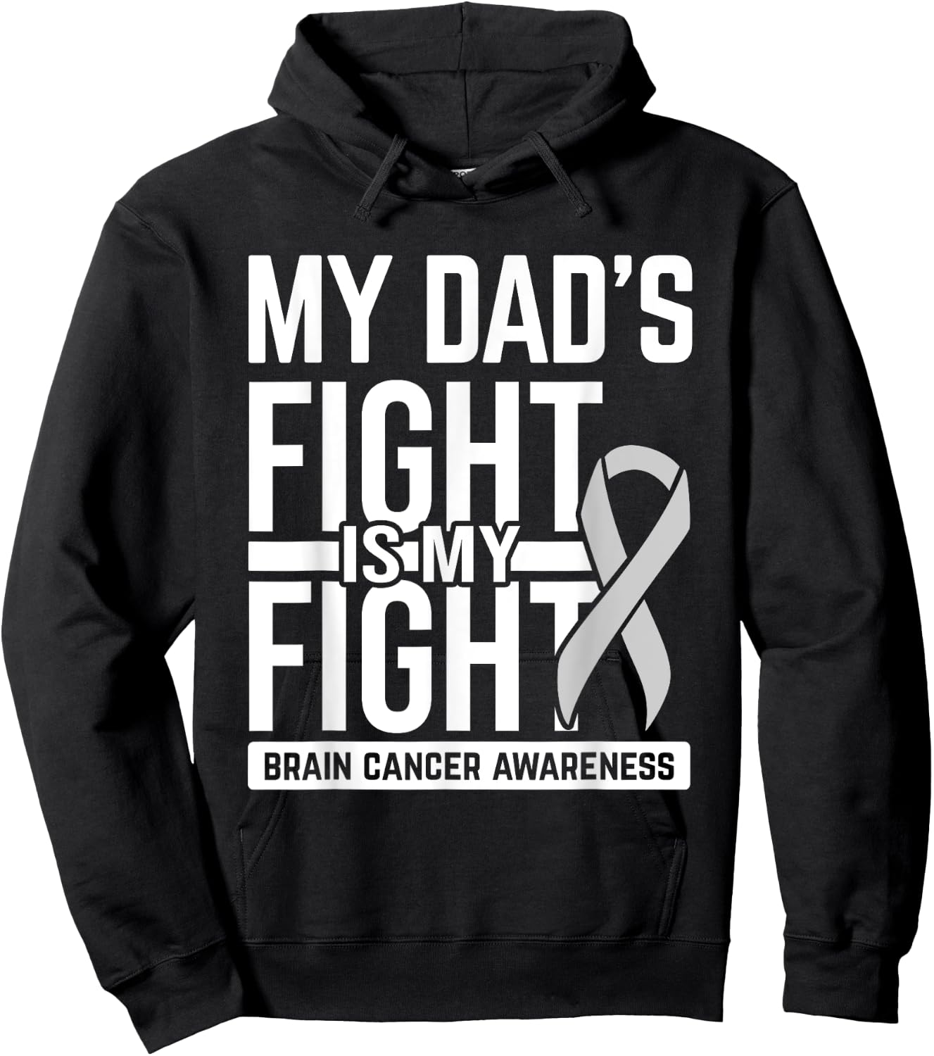 My Dad's Fight My Fight Brain Cancer Awareness Brain Tumor Hoodie - Hoodie | Black
