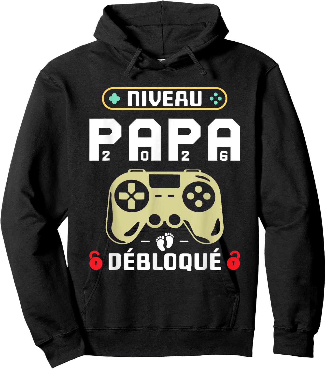 Dad Gamer in 2026 - Unlocked Dad Level Baby Riding Hoodie - Hoodie | Black