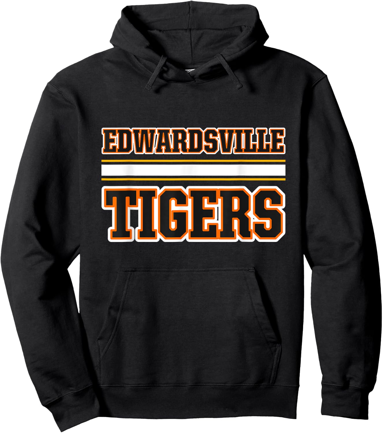 Edwardsville Tigers Horizontal Stripes Hoodie - Hoodie | Black