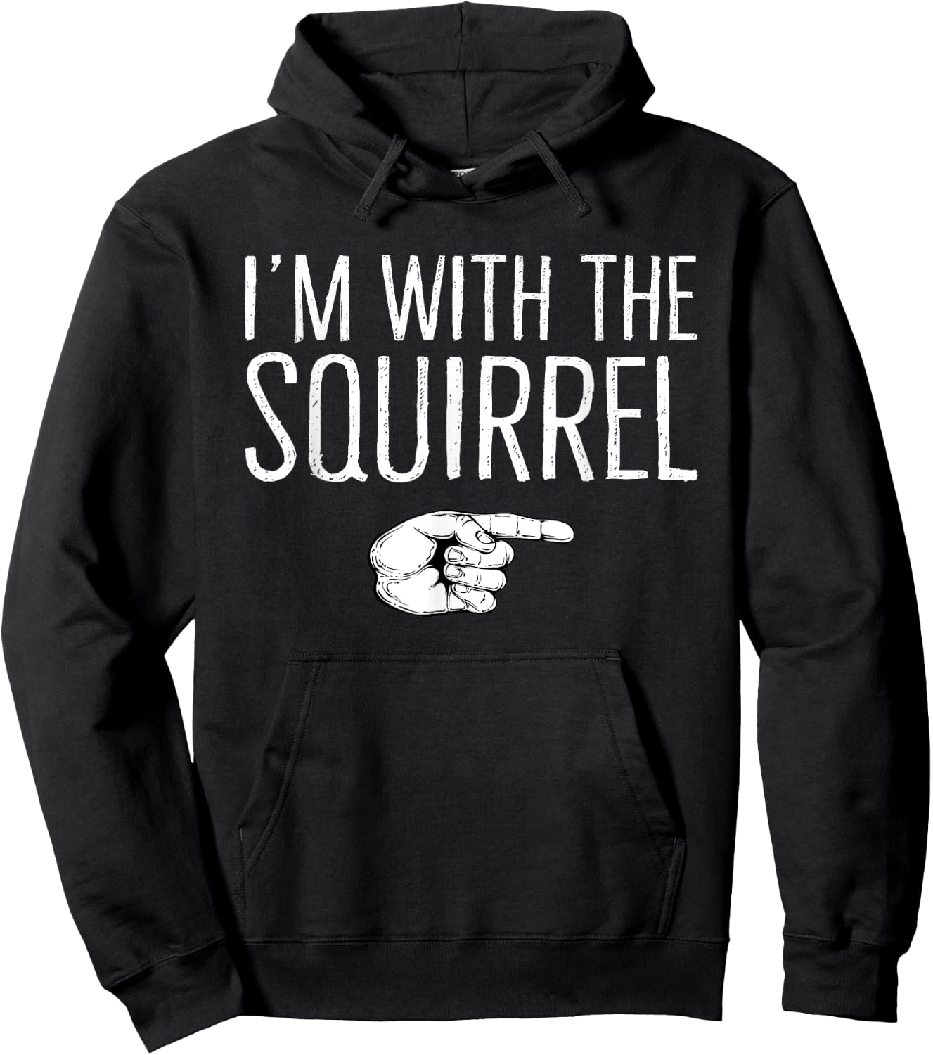 I'm With The Squirrel Matching Costume Lazy Halloween Party Hoodie - Hoodie | Black
