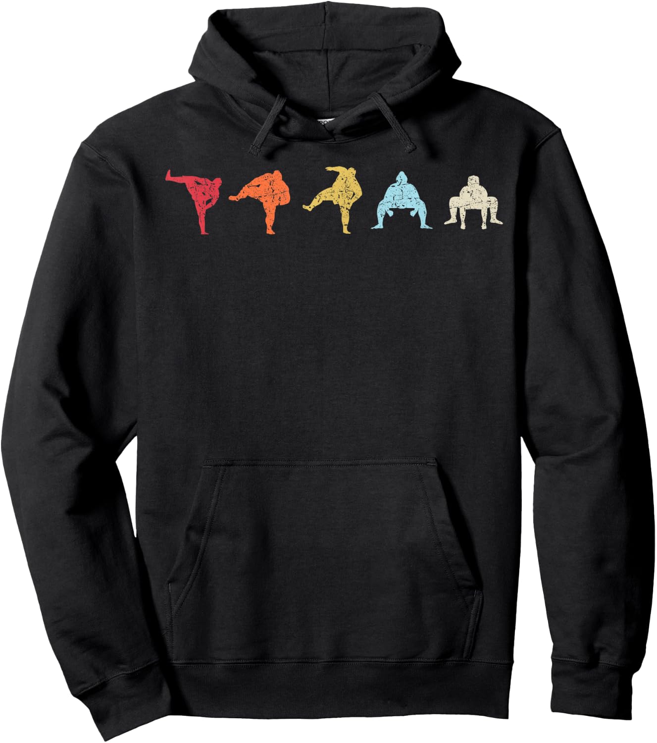 Sumo Wrestling Vintage Sumo Wrestler Retro Sumo Hoodie - Hoodie | Black