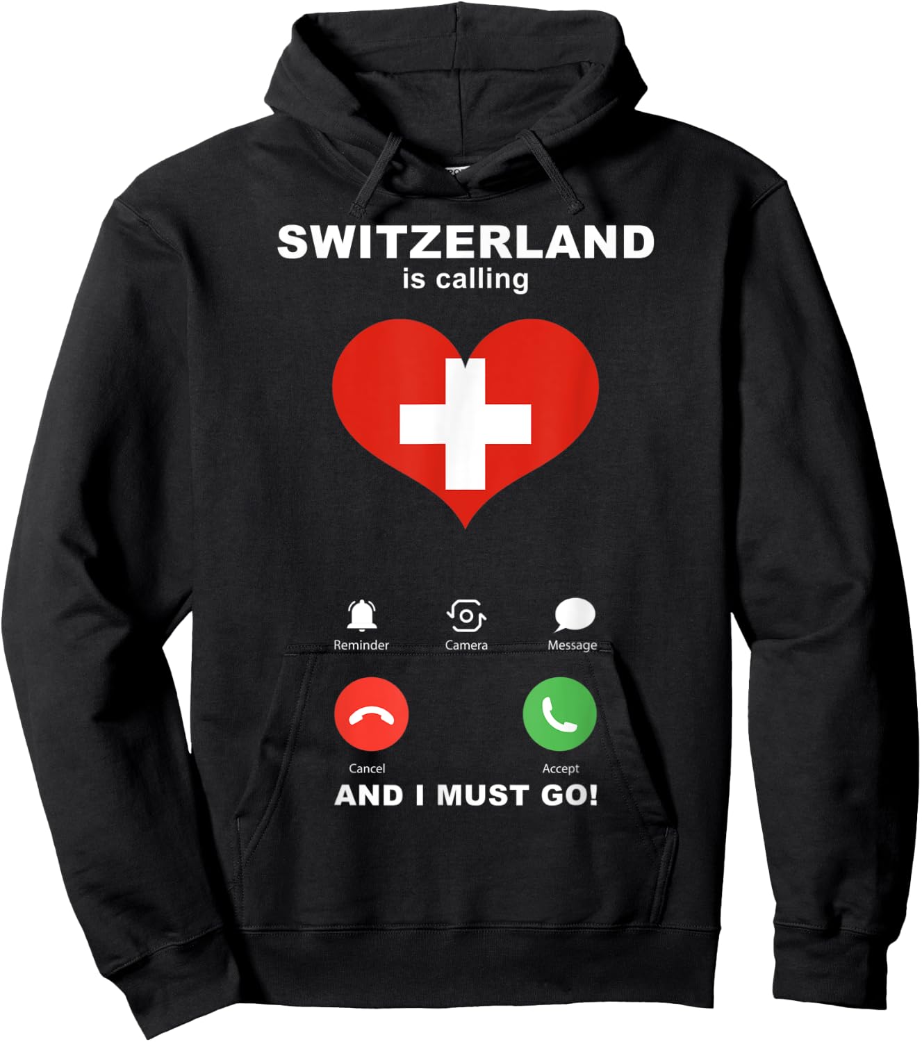 Switzerland Flag Souvenir Switzerland is calling Hoodie - Hoodie | Black