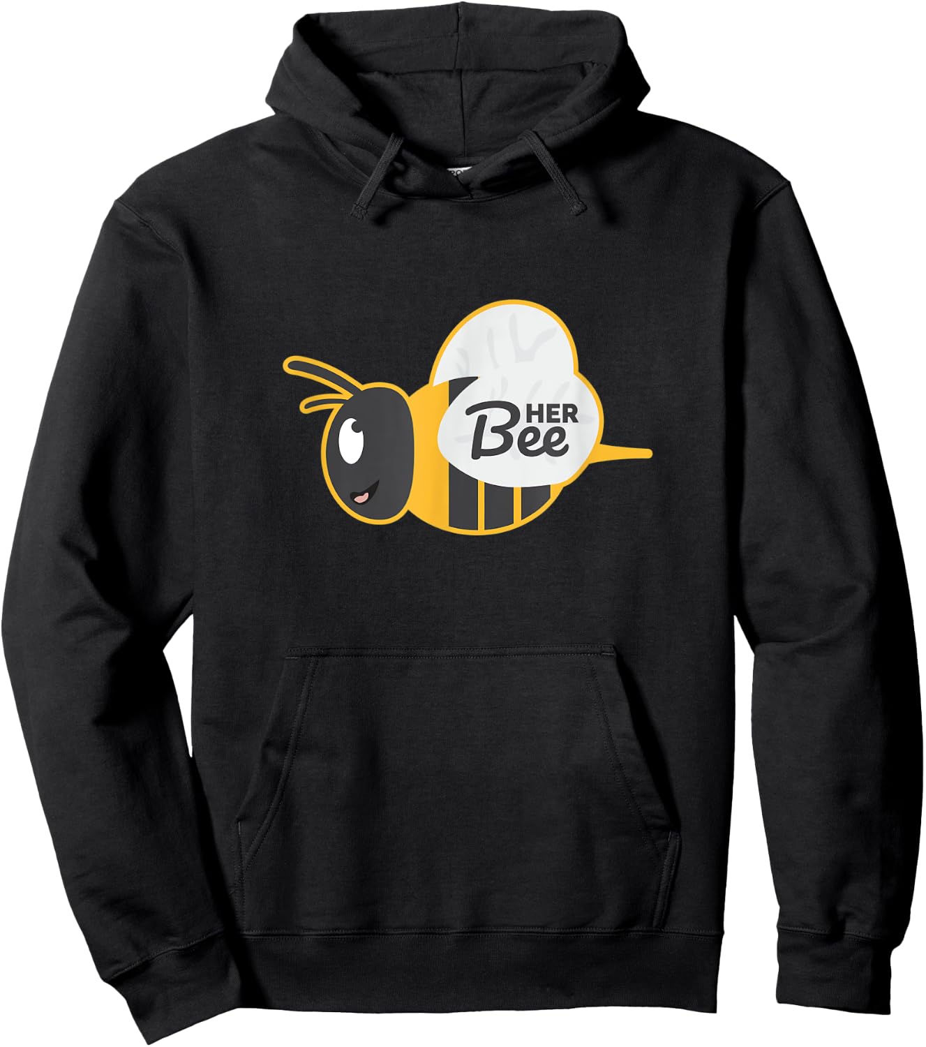 Her Bee His Honey Couple Matching Valentine's Day Gifts Hoodie - Hoodie | Black