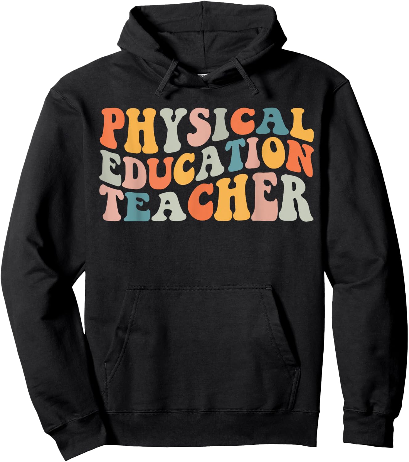 PE Teacher Vintage retro groovy Physical Education Teacher Women Hoodie - Hoodie | Black