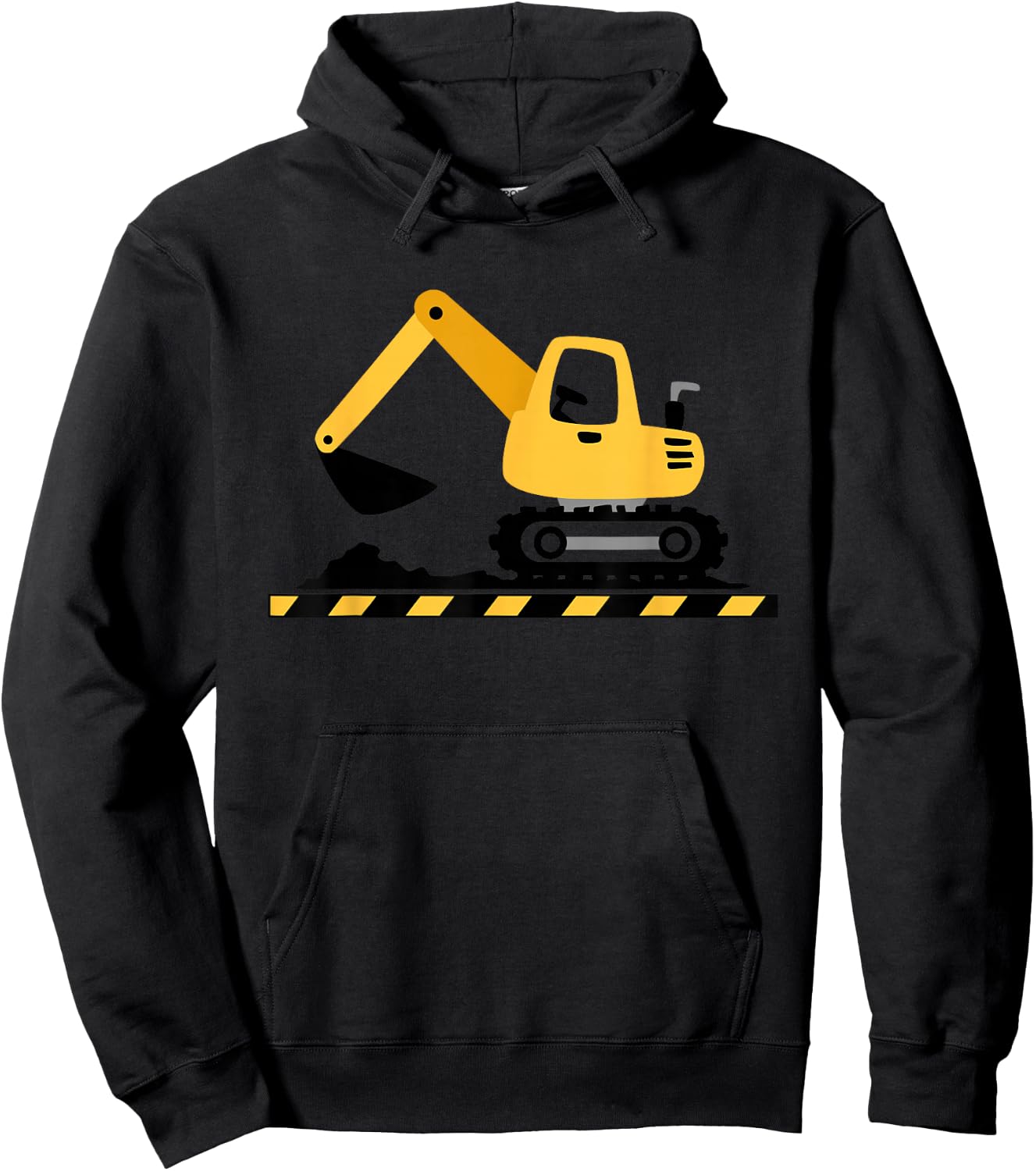 Excavator Construction Site Construction Worker Truck Construction Site Vehicle Boy , gray Hoodie - Hoodie | Black