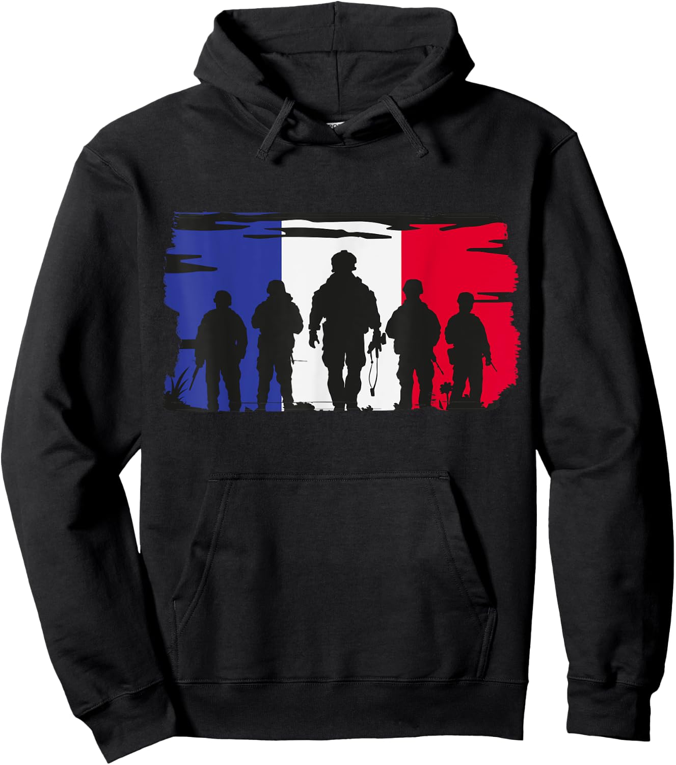 Soldiers and French Flag Gift Old Military , Black, S Hoodie - Hoodie | Black