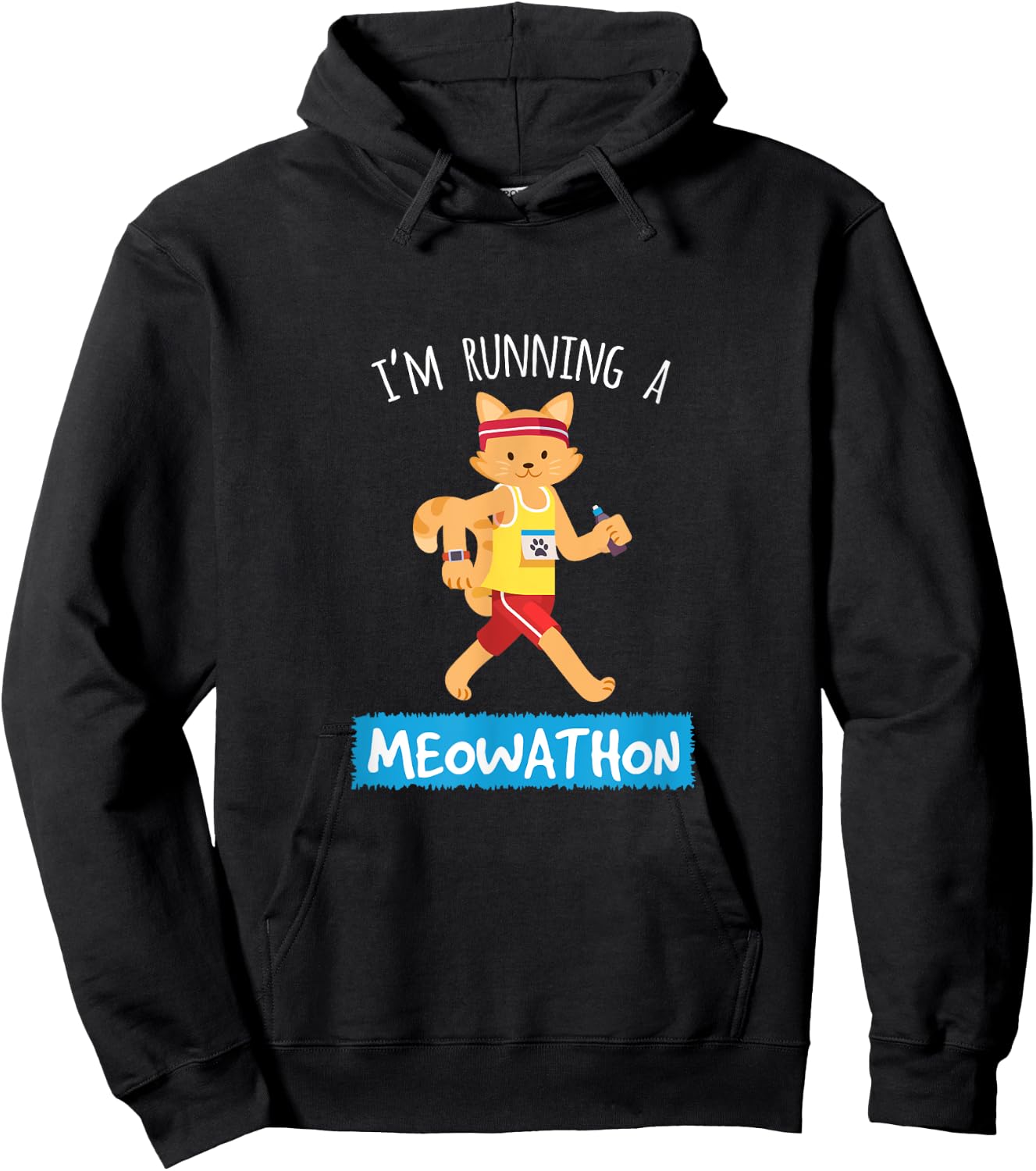 Funny Cat Running Cross Country Gift Men Hoodie - Hoodie | Black