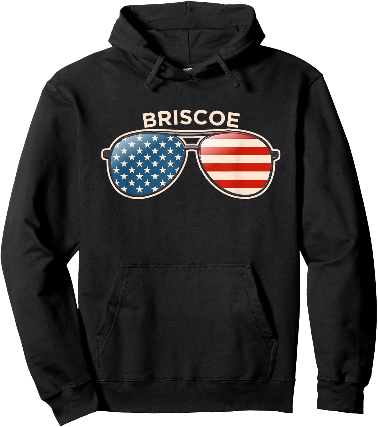 Briscoe, TX Vintage US Flag Sunglasses Hoodie - Hoodie | Black