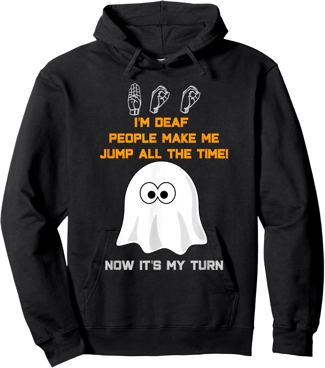 Boo Ghost ASL Funny Halloween sign language Hoodie - Hoodie | Black