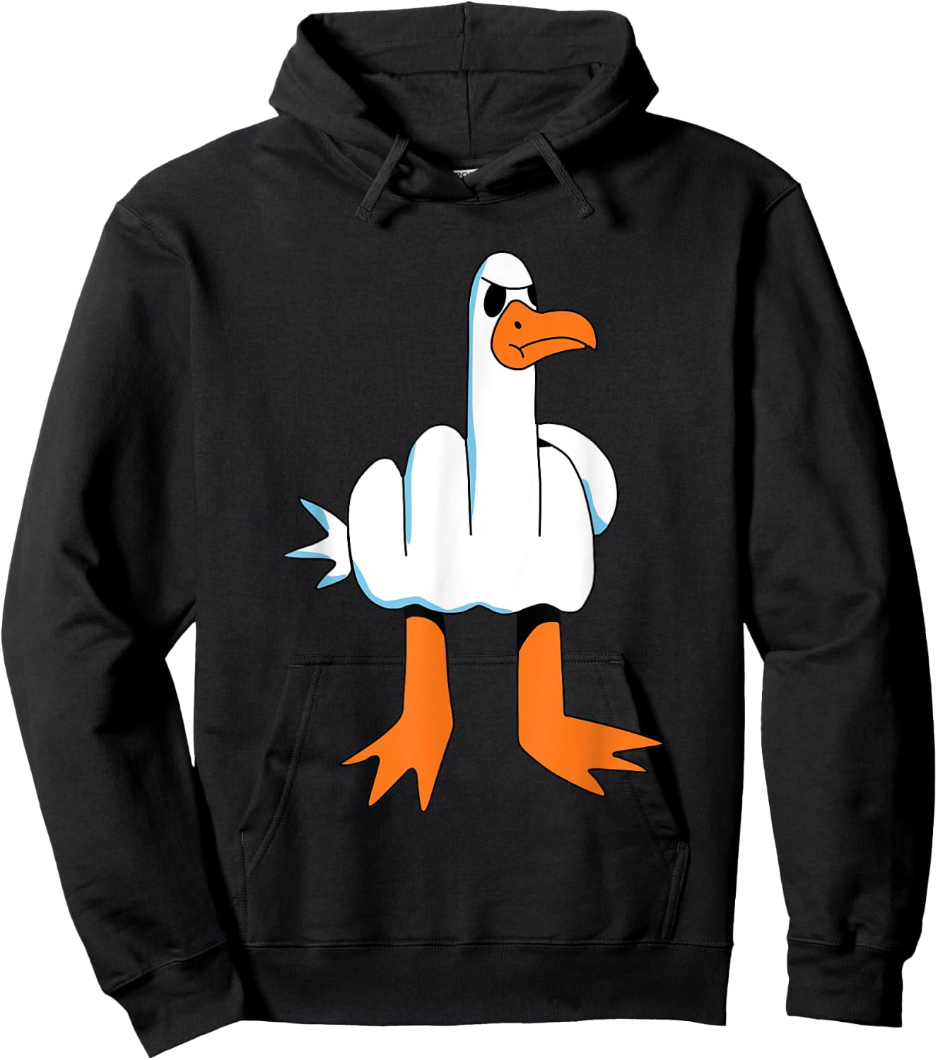 Funny Finger of Disagree - Swan Hoodie - Hoodie | Black