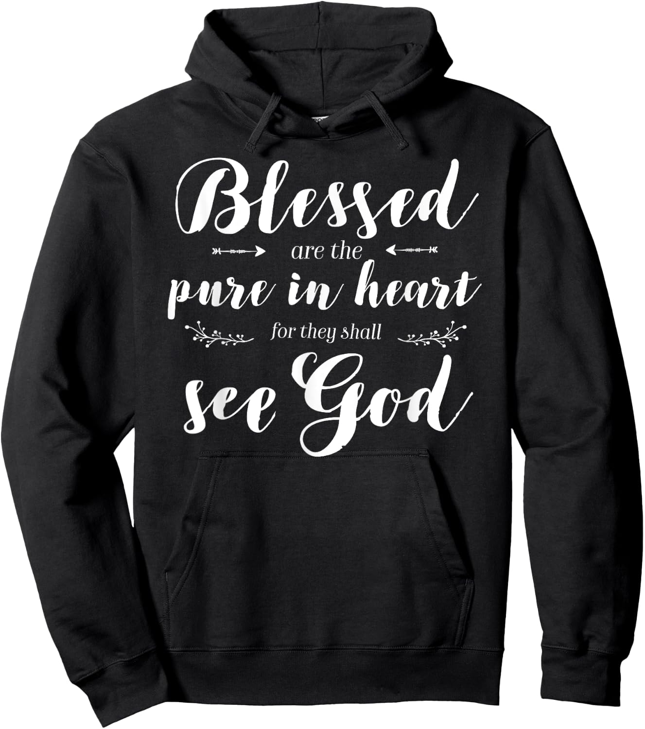 Blessed Pure In Heart Jesus Beatitudes Bible Verse Quote Hoodie - Hoodie | Black