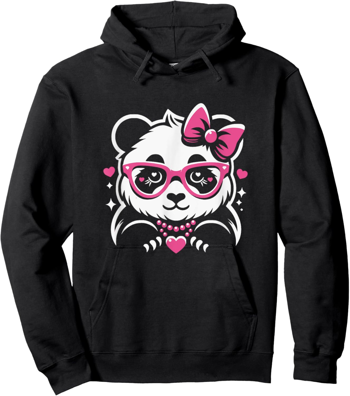 Cute Panda For Girls Graphic Art Design Hoodie - Hoodie | Black