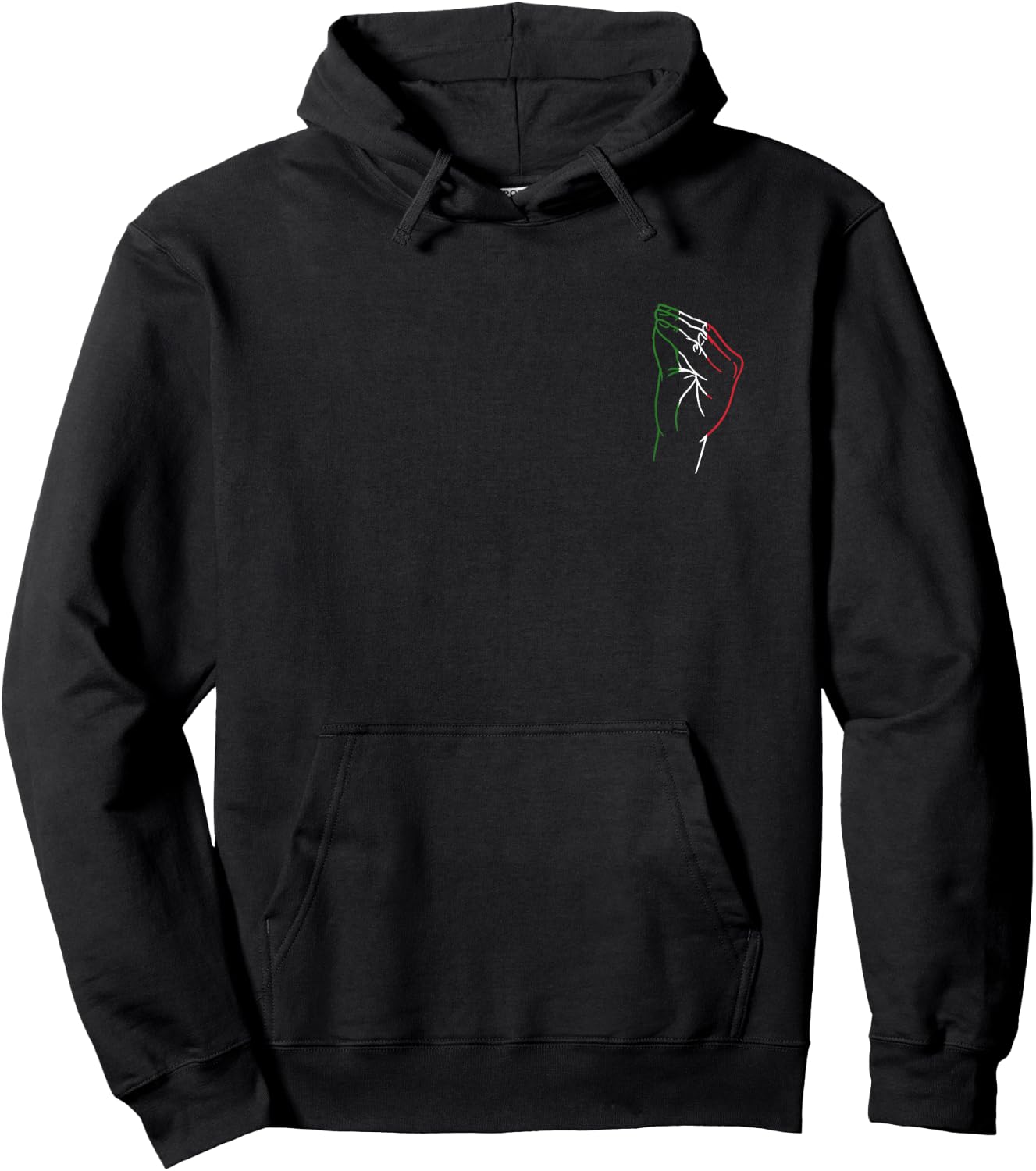 Funny Italian Hand Gesture Italian Flag Italian Roots Italia Hoodie - Hoodie | Black