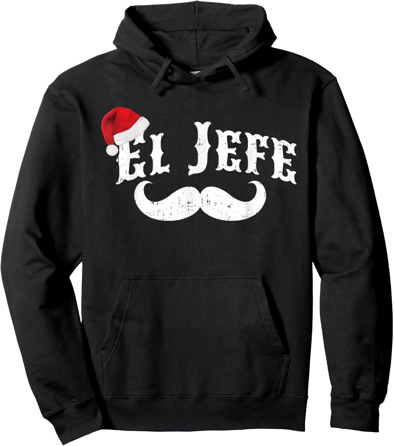 El Jefe The Boss in Spanish Santa Hat Hoodie - Hoodie | Black