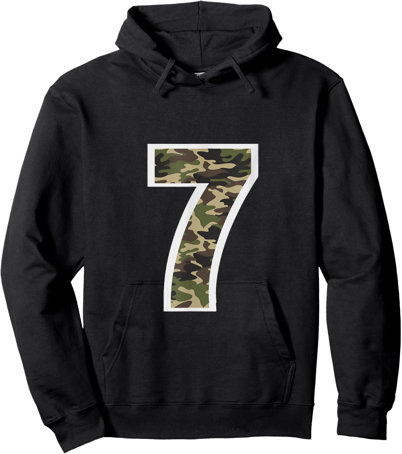7 My Lucky Number Seven Lucky 7 Camo Camouflage Hoodie - Hoodie | Black