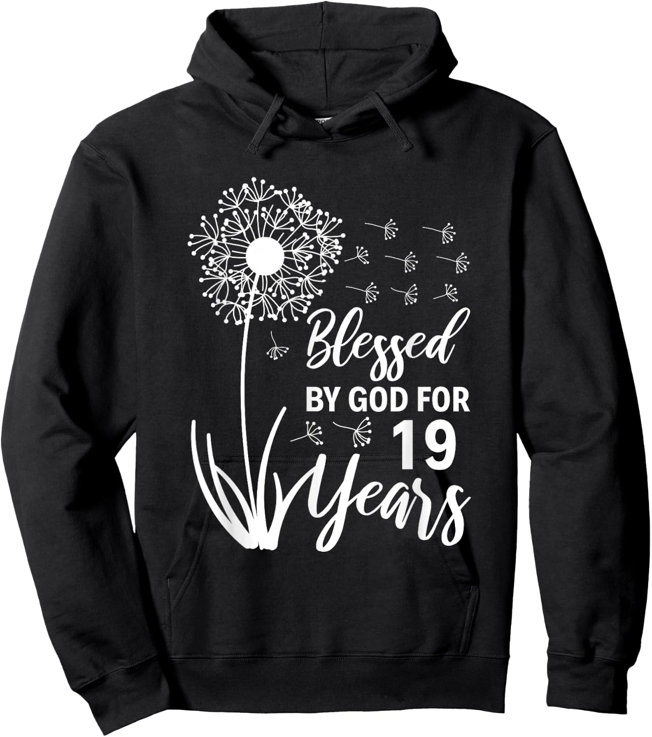 19th Birthday Woman Man Blessed By God For 19 Years Hoodie - Hoodie | Black