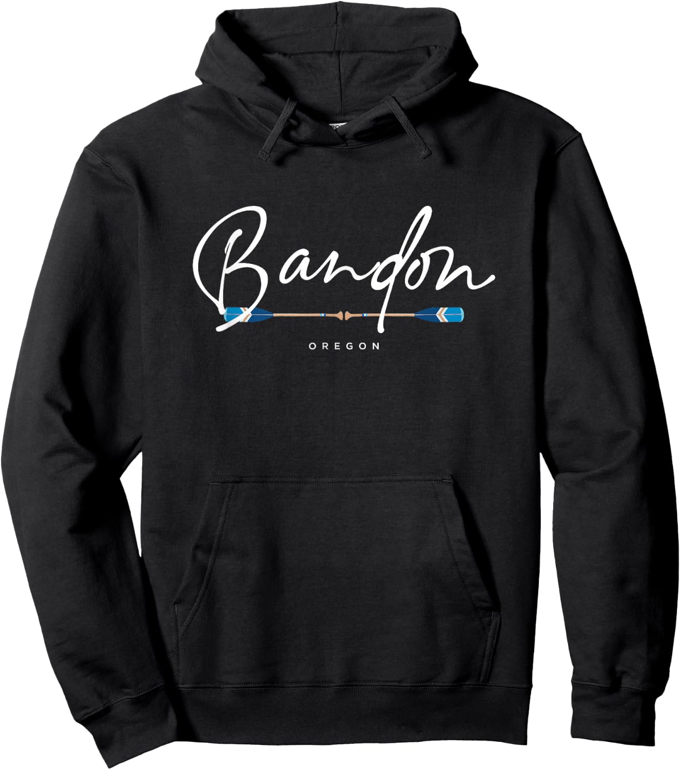 Bandon Oregon Oars Graphic Hoodie - Hoodie | Black