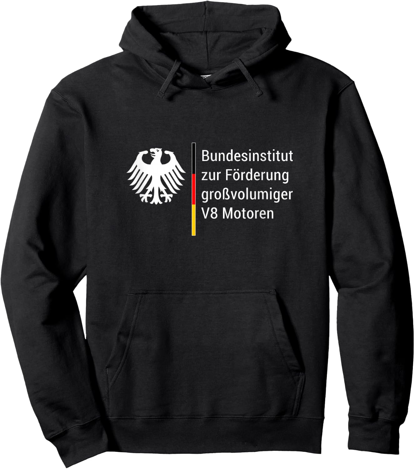 German Federal Institute for the Promotion of Large Volume V8 Motors Tuning , black Hoodie - Hoodie | Black