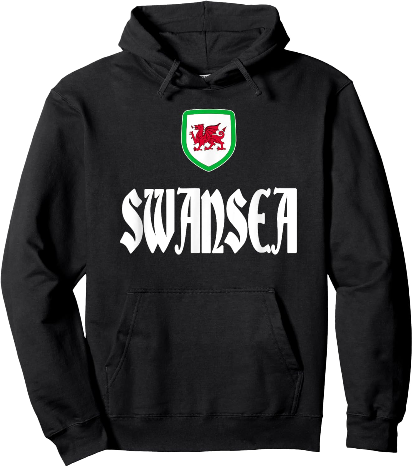 Swansea City Welsh Souvenir Travel Hoodie - Hoodie | Black