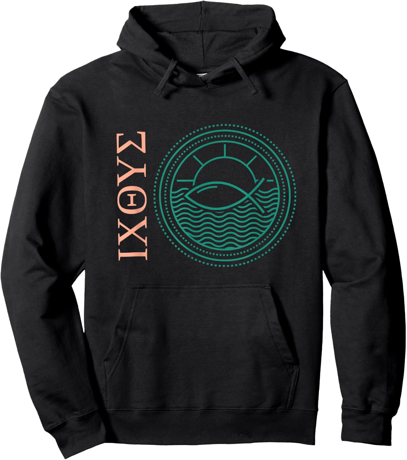 Ixoye Ichthys Ichthus Greek Fish Jesus Christ Son God Savior Hoodie - Hoodie | Black