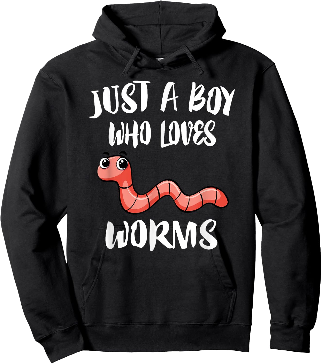 Just A Boy Who Loves Worms Animal Gift Hoodie - Hoodie | Black