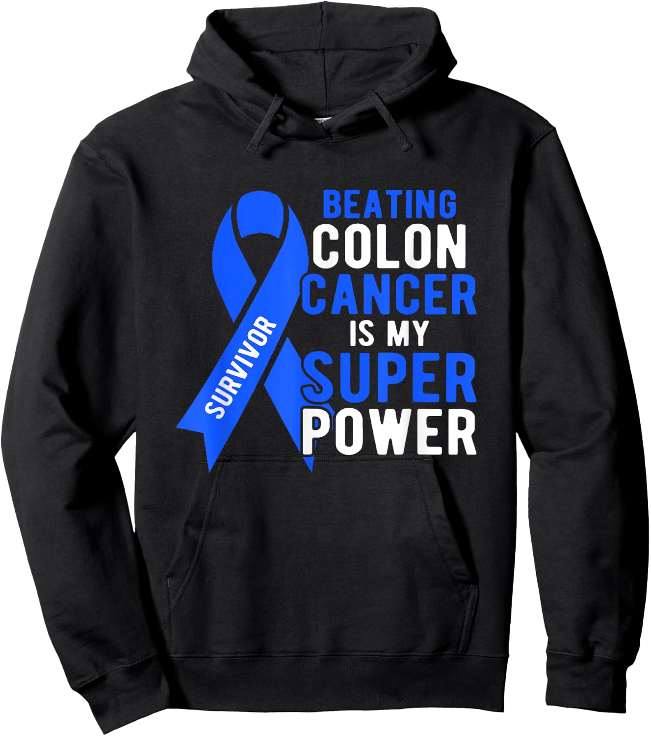 Colon Cancer Awareness Survivor Men Women Superpower Hoodie - Hoodie | Black