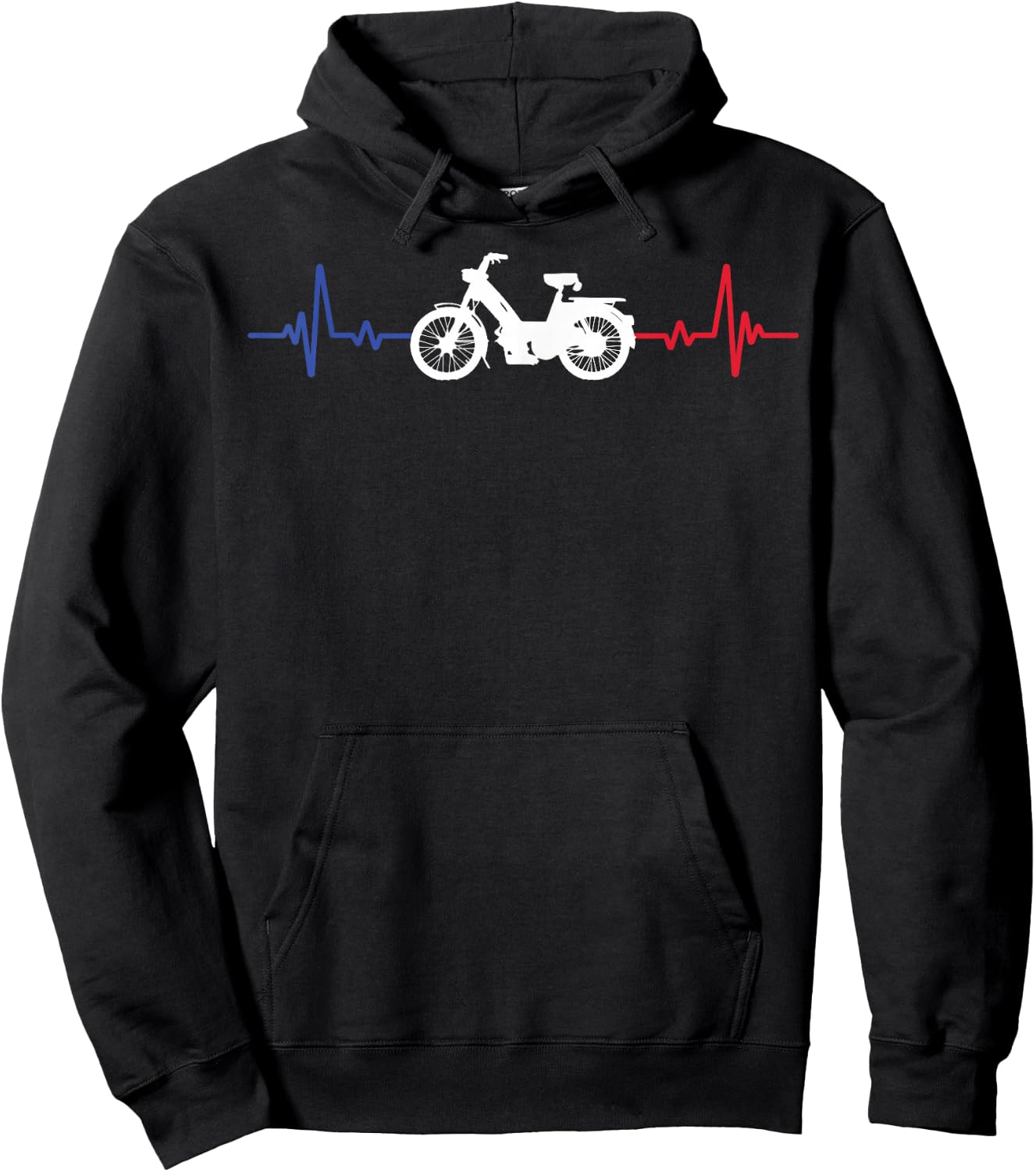 moped mob mobeur moped heartbeat humour , Black, S Hoodie - Hoodie | Black