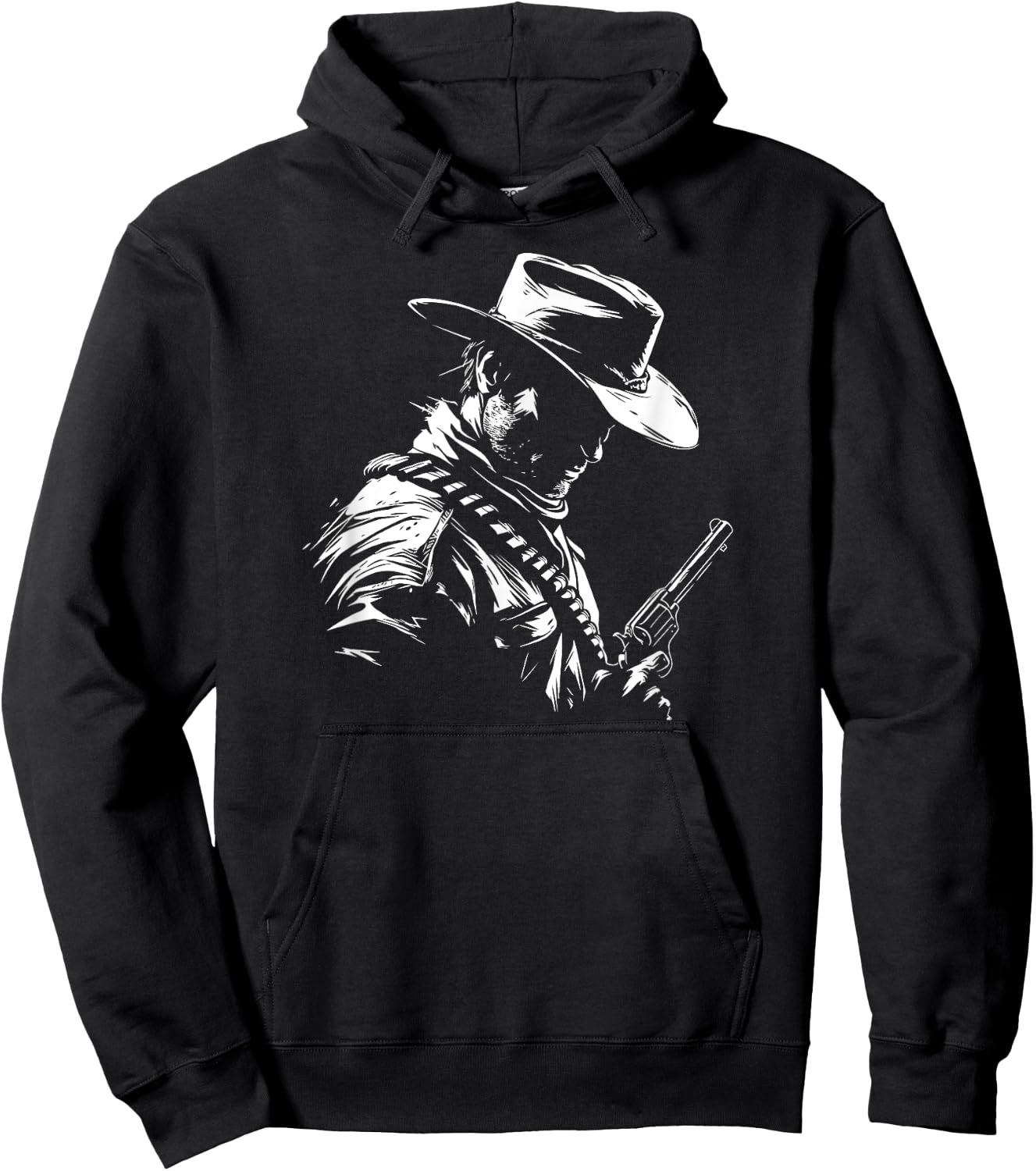 Retro Cowboy Old Western West Gun Revolver Countryman , Black, S Hoodie - Hoodie | Black
