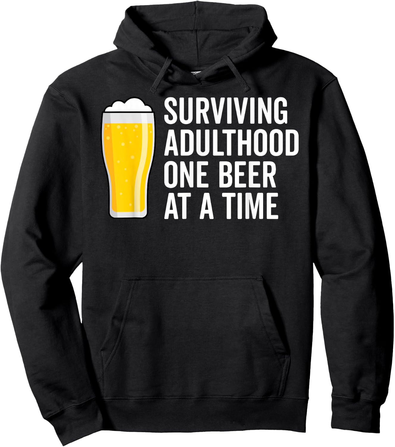 Funny Drinking Saying Beer Graphic Dad Joke Cool Adult Humor Hoodie - Hoodie | Black